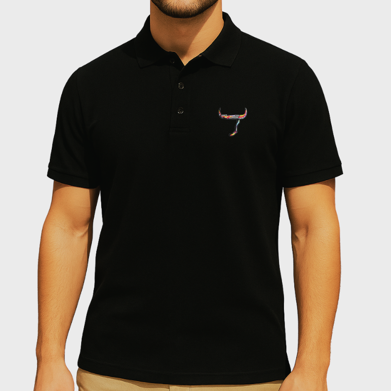 Polo Homme "Instinct" Noir - 100%Toros - Mode Taurine Française