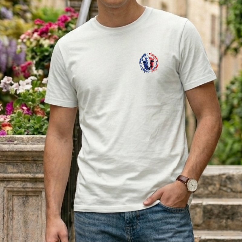 T-SHIRT HOMME 100%TOROS | TRICOLORE | BLANC
