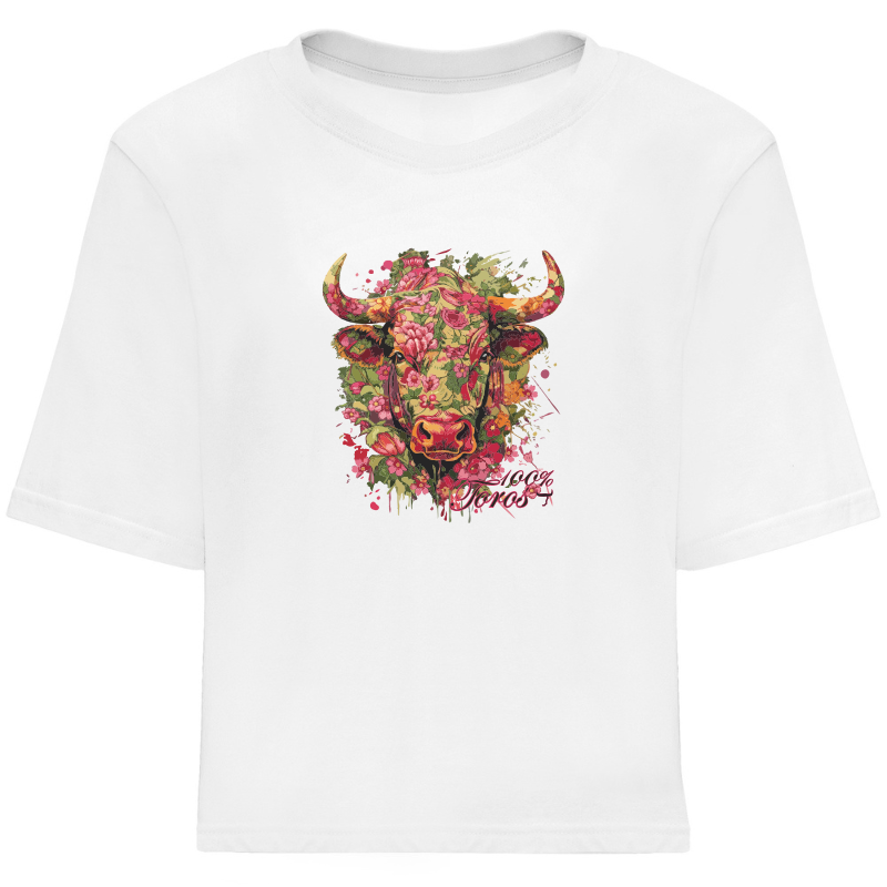 T-SHIRT FEMME 100%TOROS | FLOREAL | BLANC