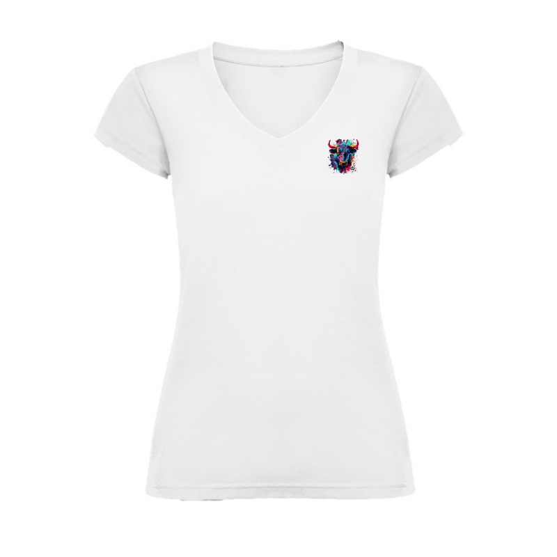 T-SHIRT FEMME 100%TOROS | ART-V | BLANC