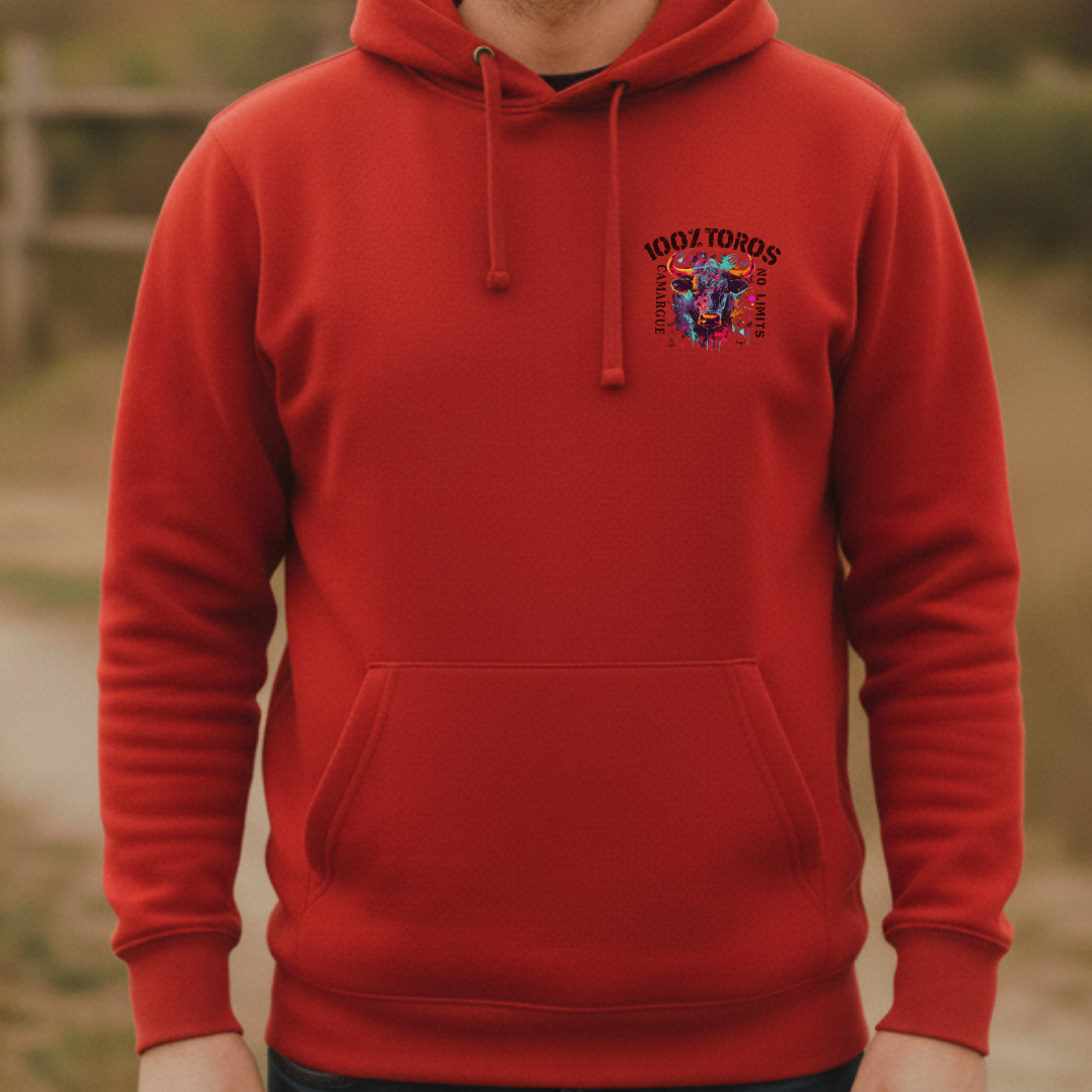SWEAT HOMME 100%TOROS | CAMARGUE | ROUGE