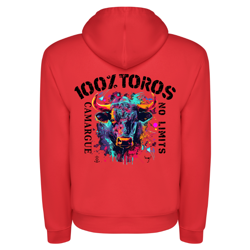 SWEAT HOMME 100%TOROS | CAMARGUE | ROUGE