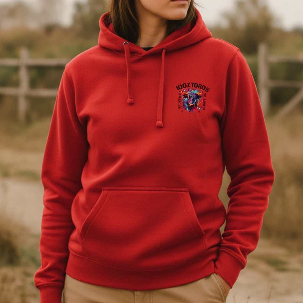 SWEAT FEMME 100%TOROS | CAMARGUE | ROUGE