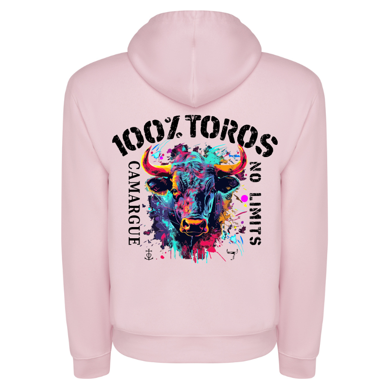 SWEAT ENFANT 100%TOROS | CAMARGUE| ROSE